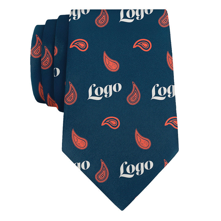 Custom Paisley 2 Logo Tie - Rolled - Knotty Tie Co.