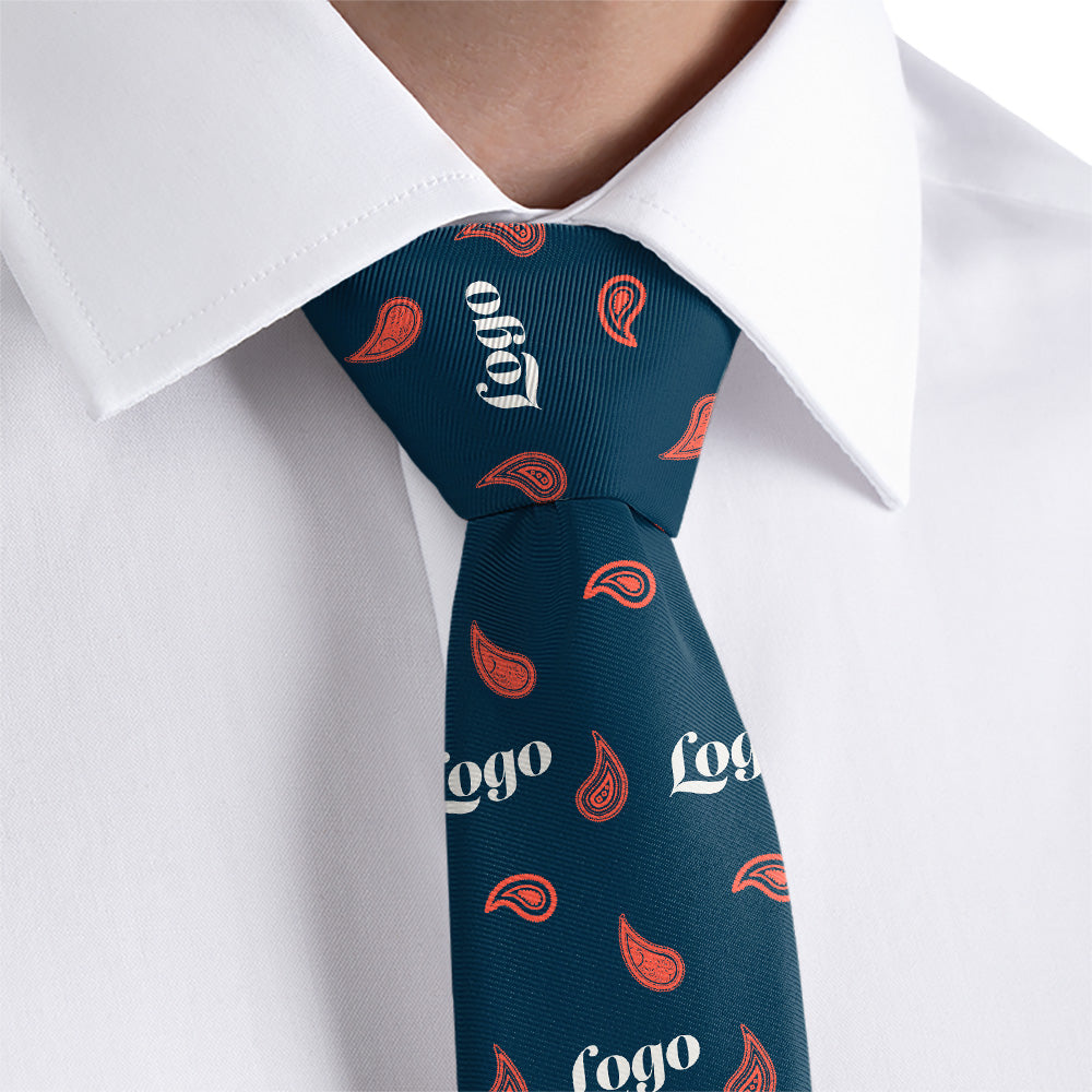 Custom Paisley 2 Logo Tie - Rolled - Knotty Tie Co.