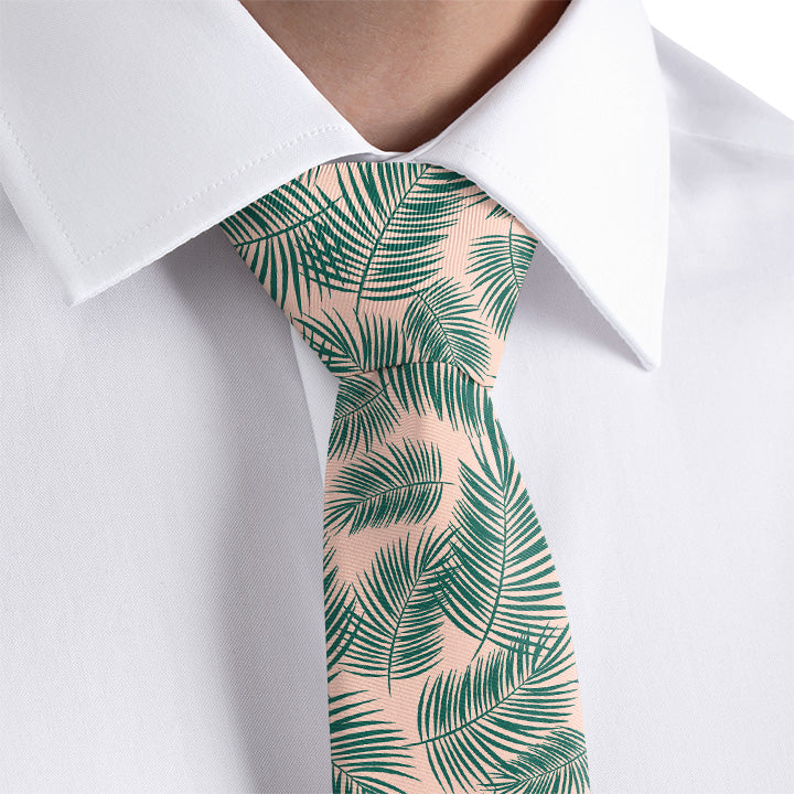 Palm Leaves Necktie - Rolled - Knotty Tie Co.