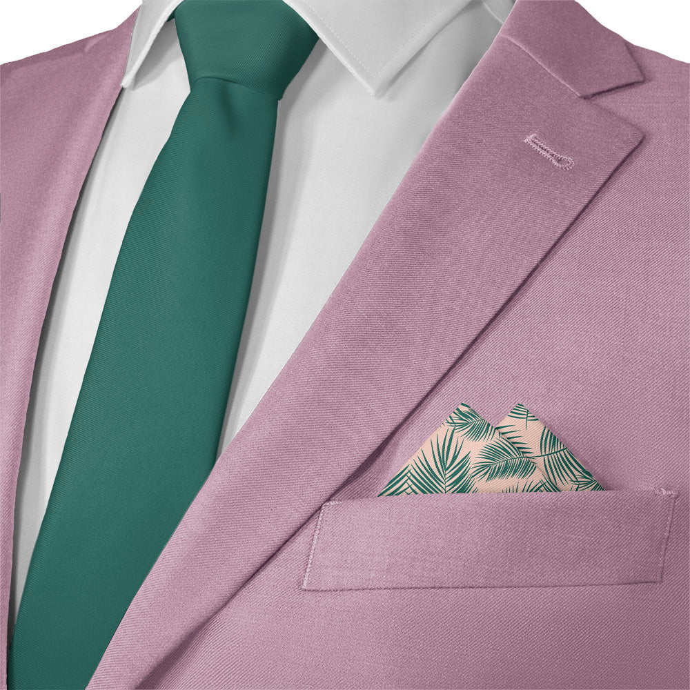 Palm Leaves Pocket Square - Matching Necktie- Knotty Tie Co.