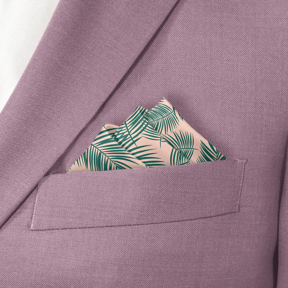 Palm Leaves Pocket Square - Stairs Fold - Knotty Tie Co.