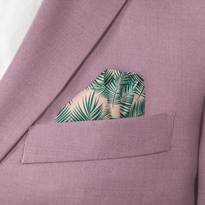 Palm Leaves Pocket Square - Wave Fold - Knotty Tie Co.