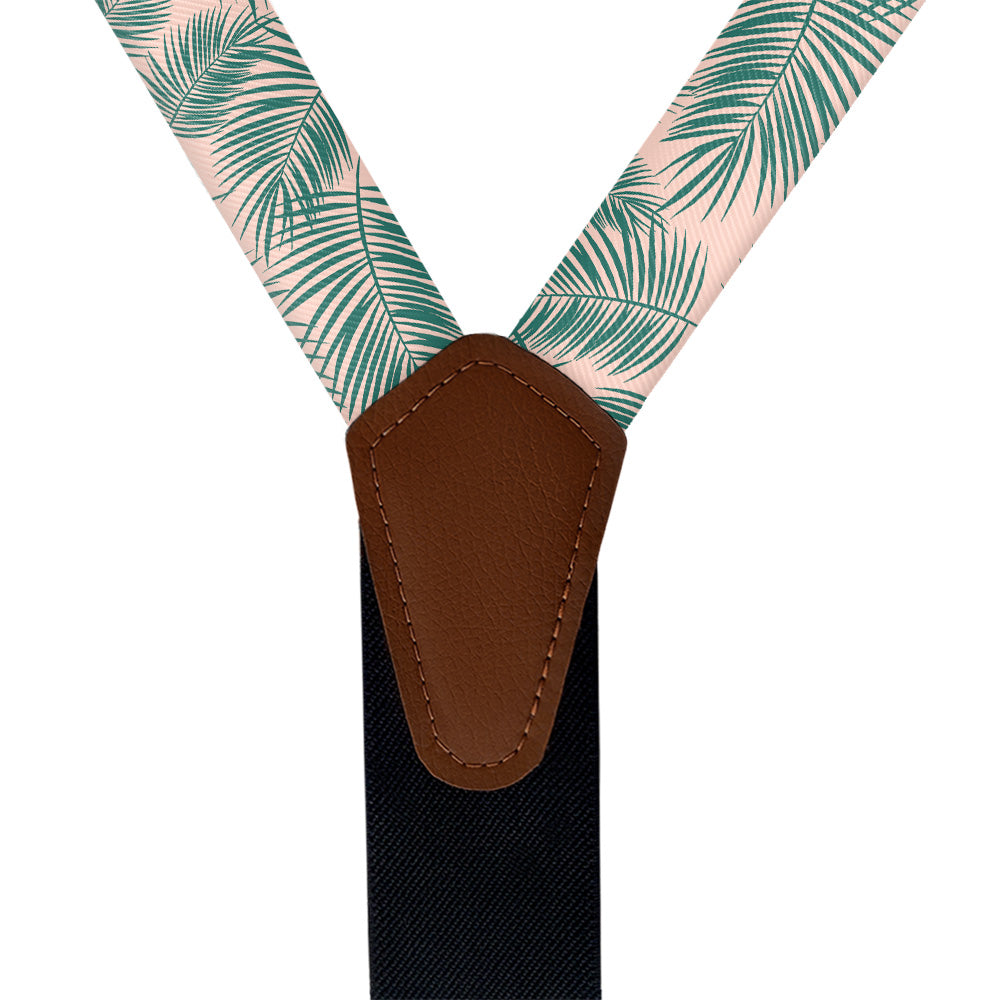 Palm Leaves Suspenders - Vegan Leather Y-Back - Knotty Tie Co.