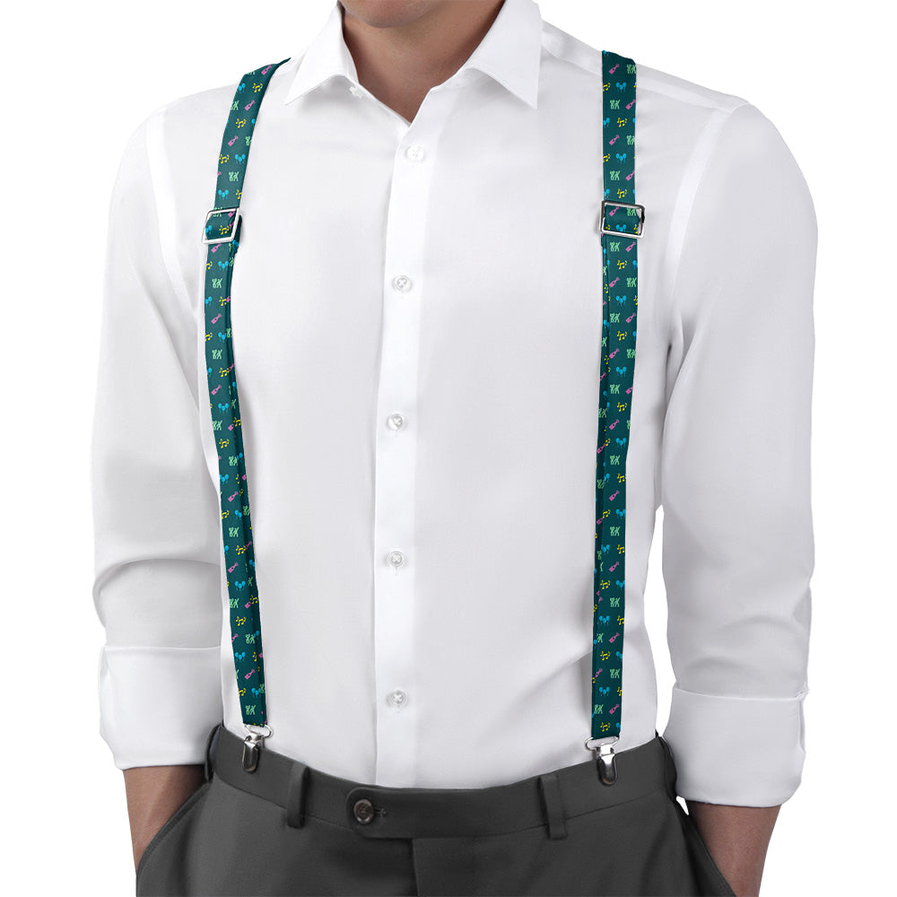 Partying With Friends Suspenders - Main View - Knotty Tie Co.