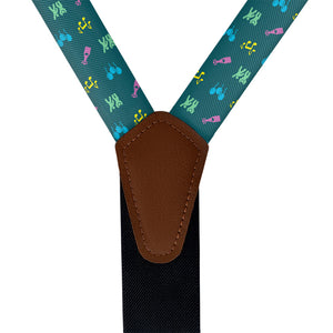 Partying With Friends Suspenders - Vegan Leather Y-Back - Knotty Tie Co.