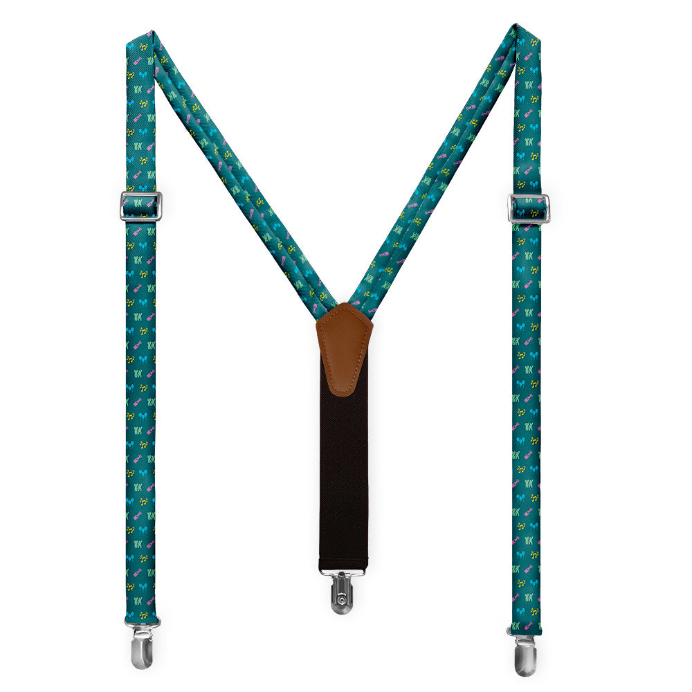 Partying With Friends Suspenders - Full Front View - Knotty Tie Co.