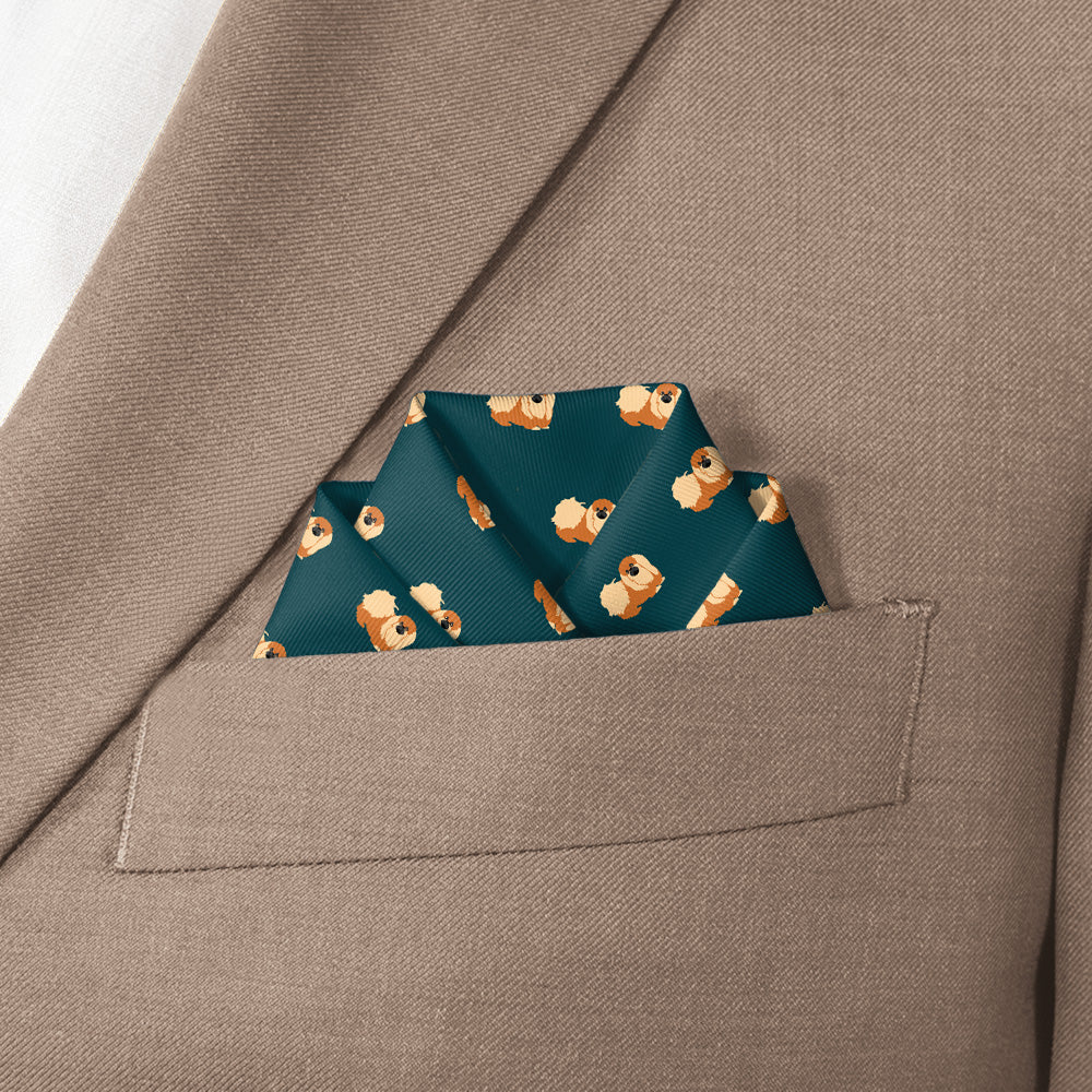 Pekingese Pocket Square - Scalloped Fold - Knotty Tie Co.