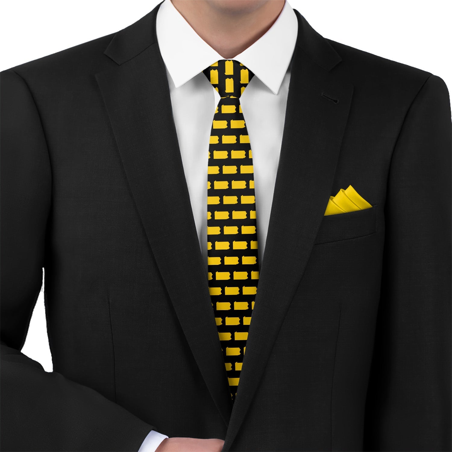 Pennsylvania State Outline Necktie - Matching Pocket Square - Knotty Tie Co.