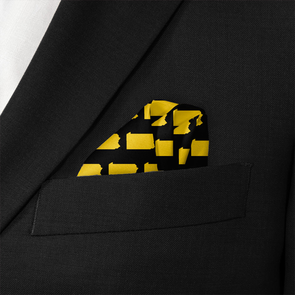 Pennsylvania State Outline Pocket Square - Wave Fold - Knotty Tie Co.