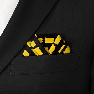 Pennsylvania State Outline Pocket Square - Scalloped Fold - Knotty Tie Co.