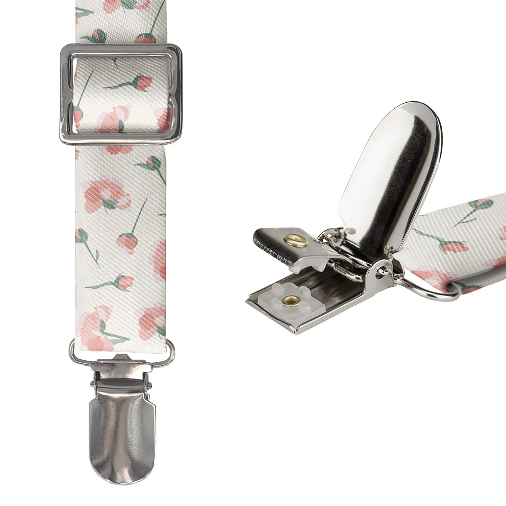 Peonies Floral Suspenders - Hardware and Strap - Knotty Tie Co.