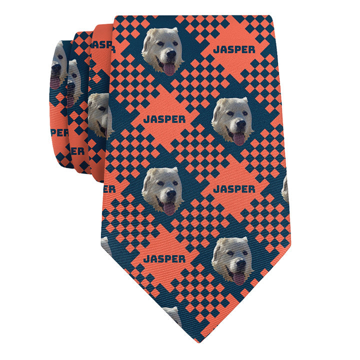 Custom Pet Plaid Photo Tie - Rolled - Knotty Tie Co.