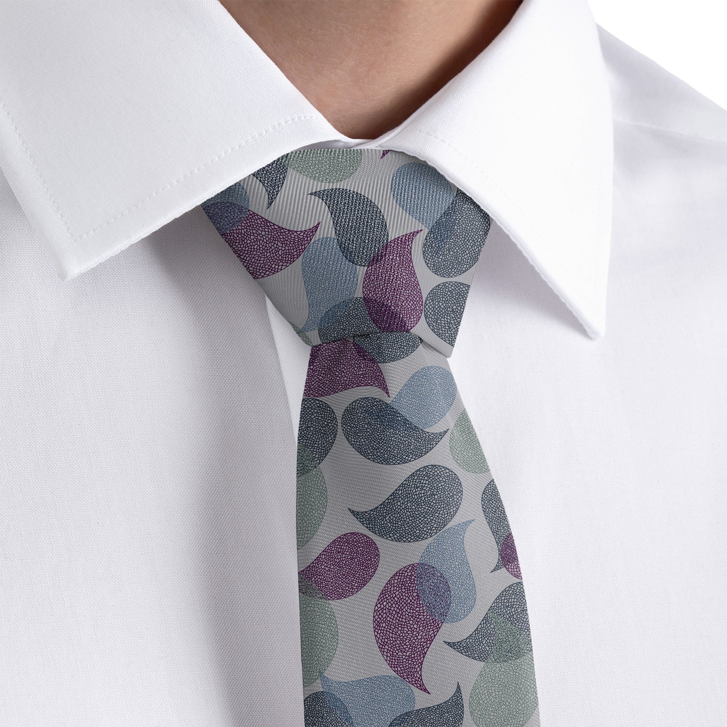 Petal Paisley Necktie - Rolled - Knotty Tie Co.