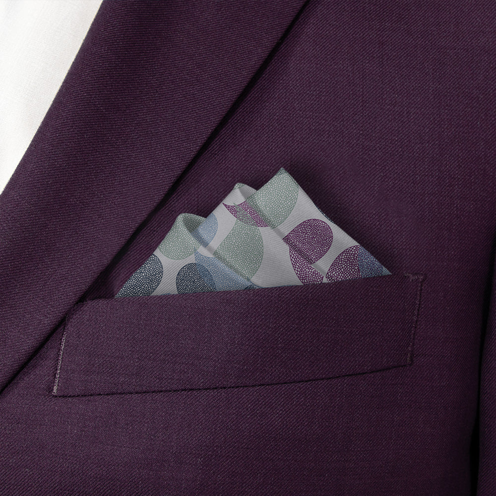 Petal Paisley Pocket Square - Stairs Fold - Knotty Tie Co.