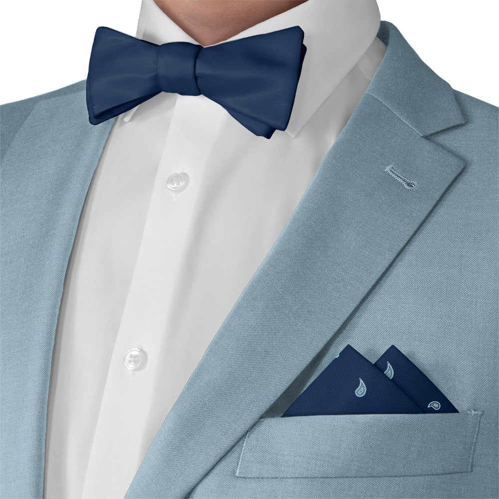 Petite Paisley Pocket Square - Matching Bow Tie - Knotty Tie Co.