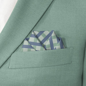 Pickett Plaid Pocket Square - Scalloped Fold - Knotty Tie Co.