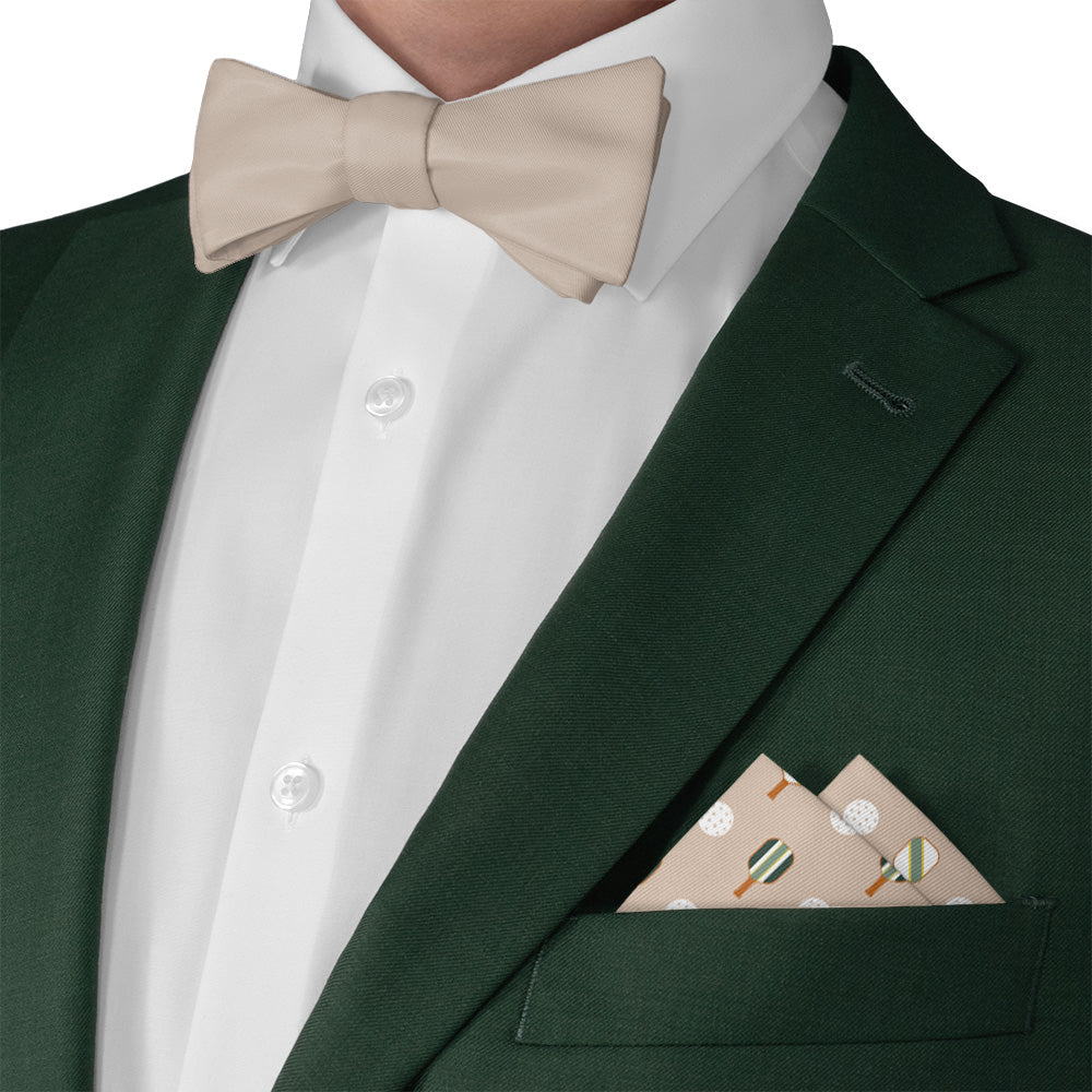 Pickler Pickleball Pocket Square 3 Matching Bow Tie - Knotty Tie Co.