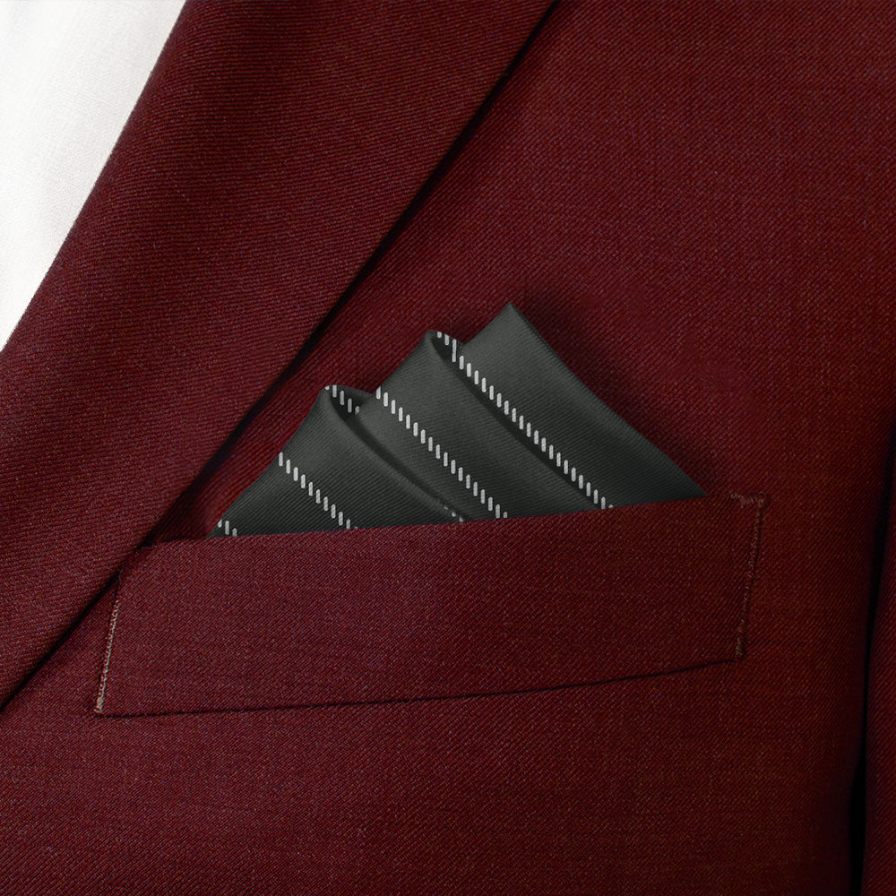 Pin Stripe Pocket Square - Stairs Fold - Knotty Tie Co.