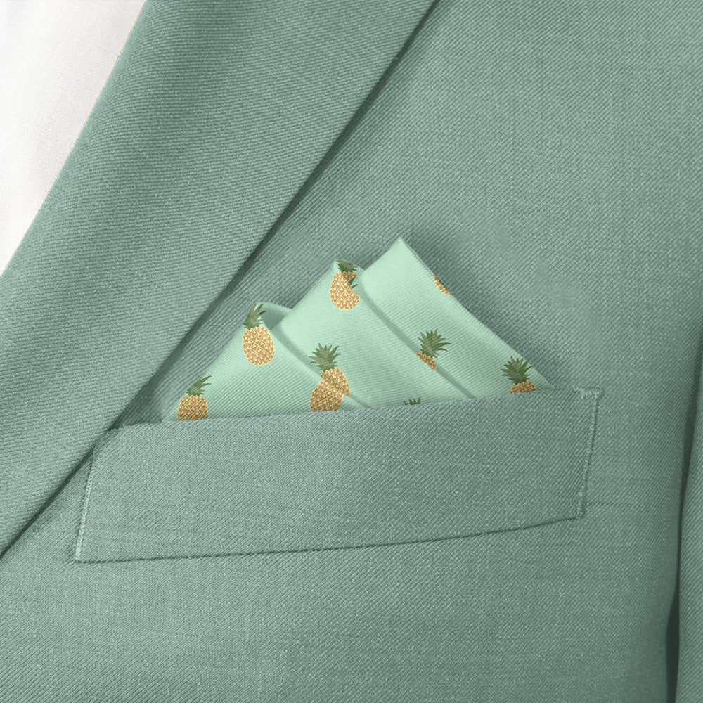 Pineapples Pocket Square - Stairs Fold - Knotty Tie Co.