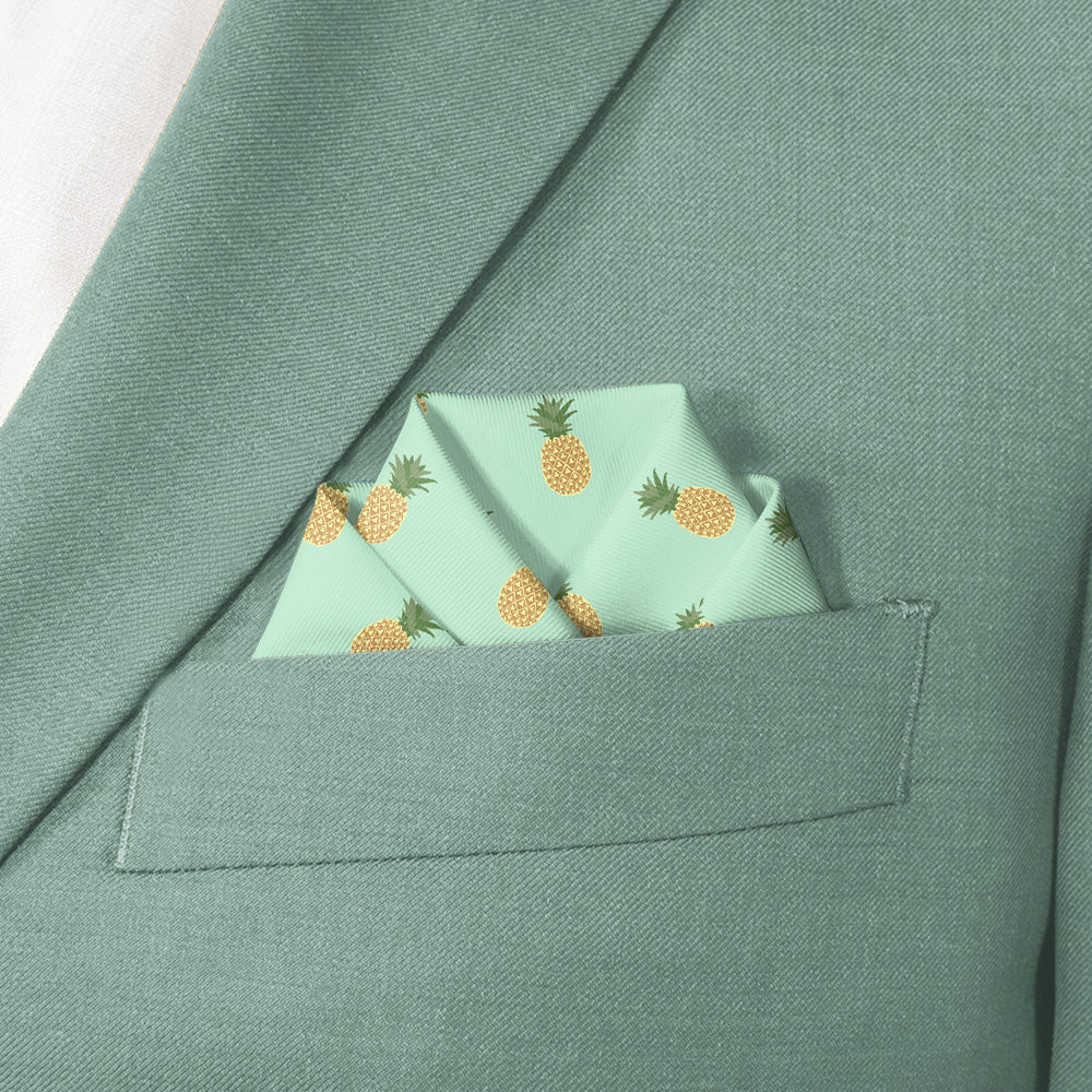 Pineapples Pocket Square - Scalloped Fold - Knotty Tie Co.