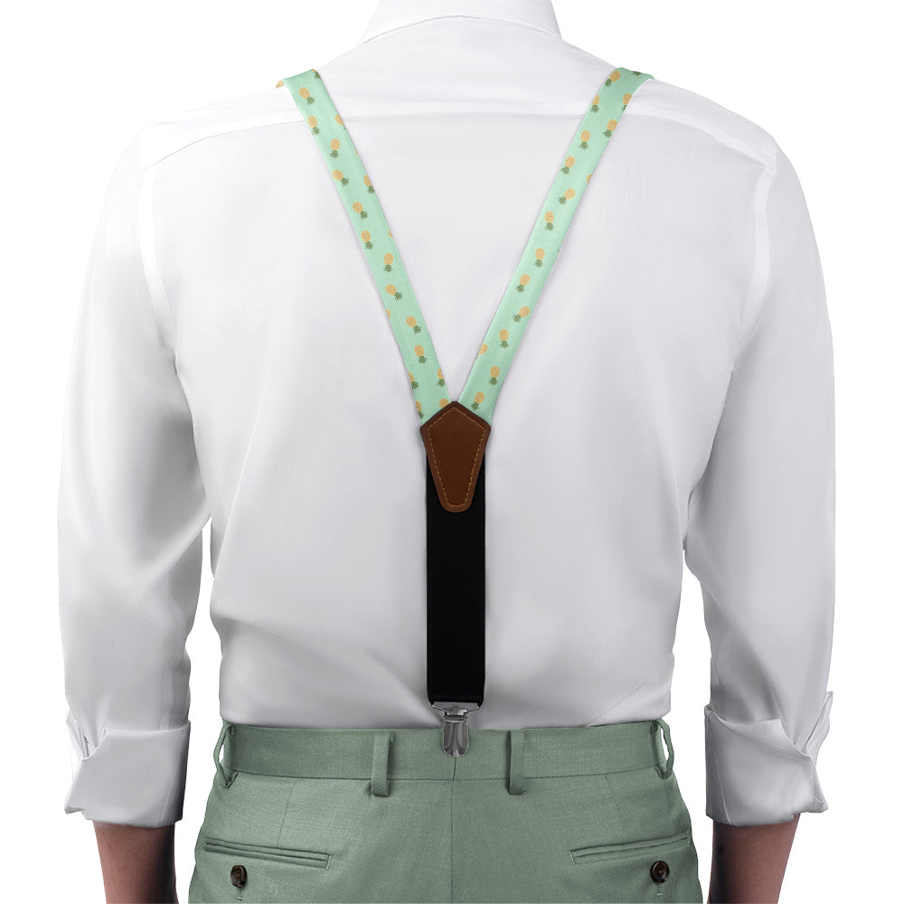 Pineapples Suspenders - On Model Front View - Knotty Tie Co.