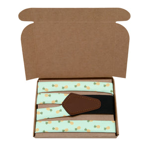 Pineapples Suspenders - Kraft Gift Box Packaging - Knotty Tie Co.