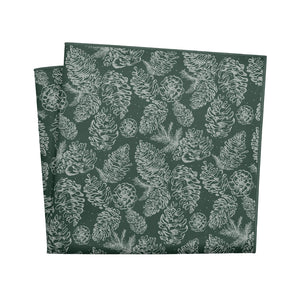 Pinecones Pocket Square - 12" Square - Knotty Tie Co.