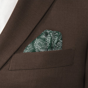 Pinecones Pocket Square - Wave Fold - Knotty Tie Co.