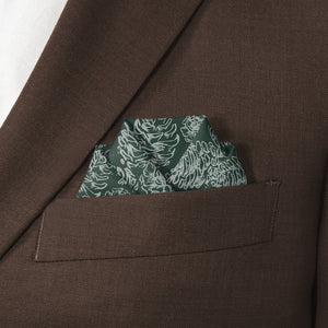 Pinecones Pocket Square - Scalloped Fold - Knotty Tie Co.