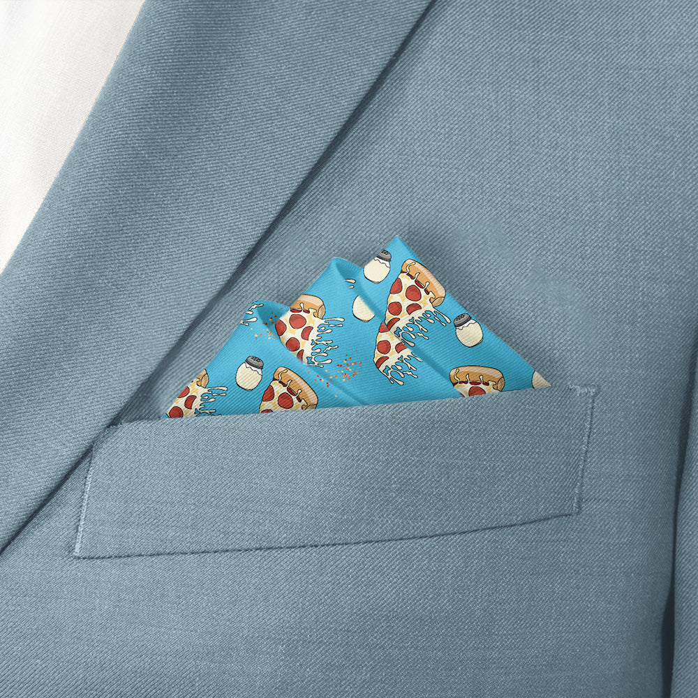 Pizza Party Pocket Square - Stairs Fold - Knotty Tie Co.