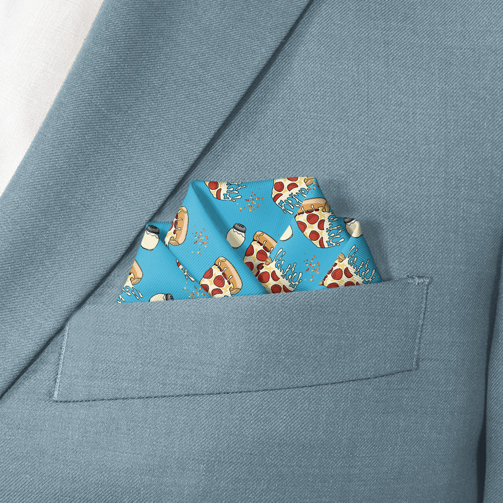 Pizza Party Pocket Square - Scalloped Fold - Knotty Tie Co.