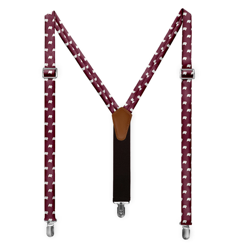 Pomeranian Suspenders - Full Front View - Knotty Tie Co.