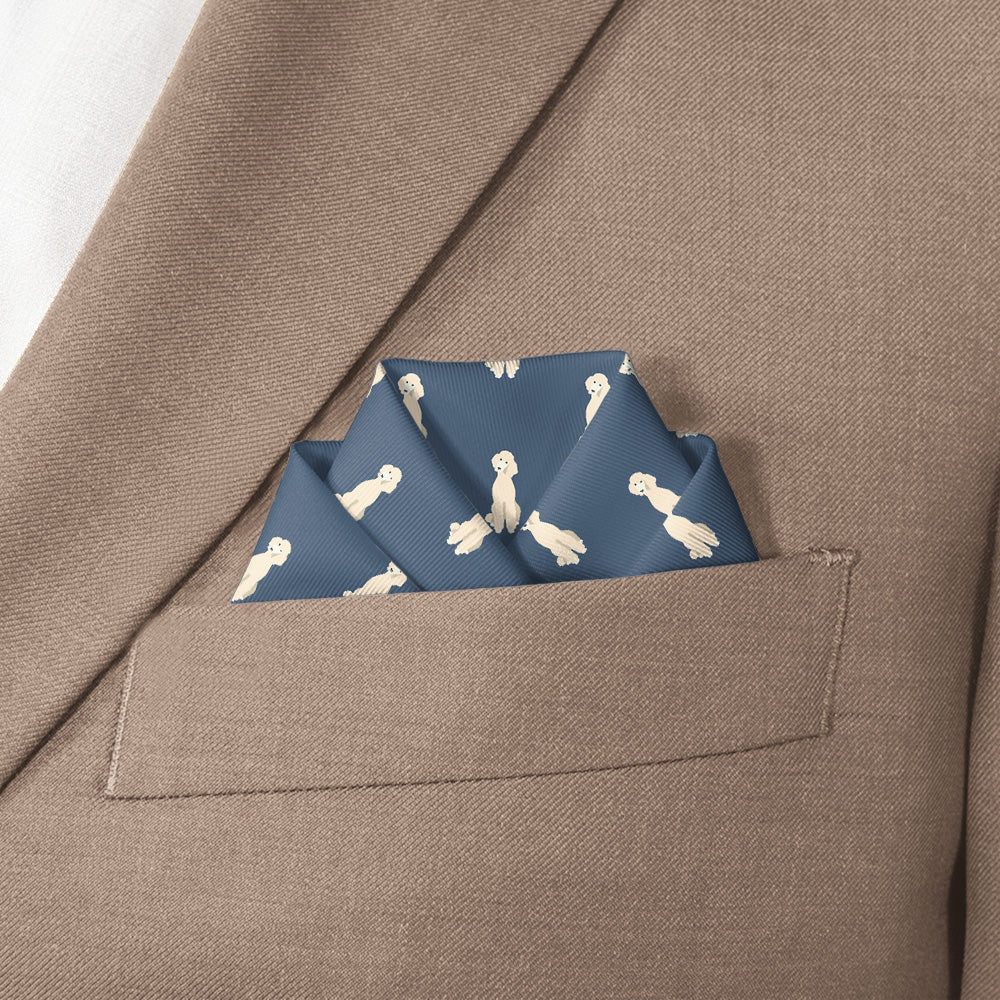 Poodle Pocket Square - Scalloped Fold - Knotty Tie Co.