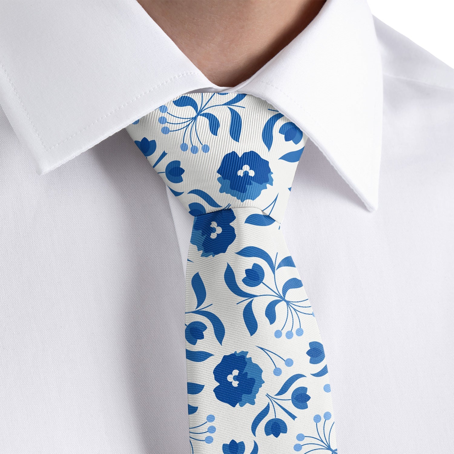 Poppy Floral Necktie - Rolled - Knotty Tie Co.