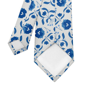 Poppy Floral Necktie - Tipping - Knotty Tie Co.