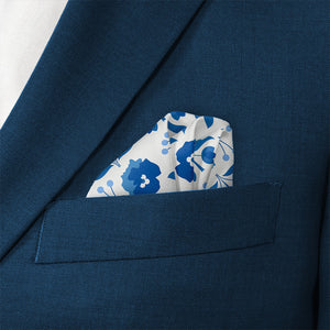 Poppy Floral Pocket Square - Wave Fold - Knotty Tie Co.