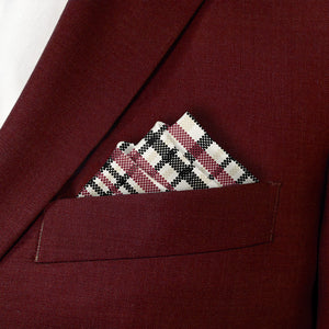 Potter Plaid Pocket Square - Stairs Fold - Knotty Tie Co.