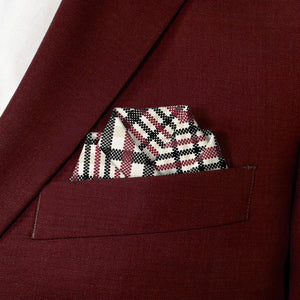 Potter Plaid Pocket Square - Scalloped Fold - Knotty Tie Co.