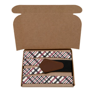 Potter Plaid Suspenders - Kraft Gift Box Packaging - Knotty Tie Co.