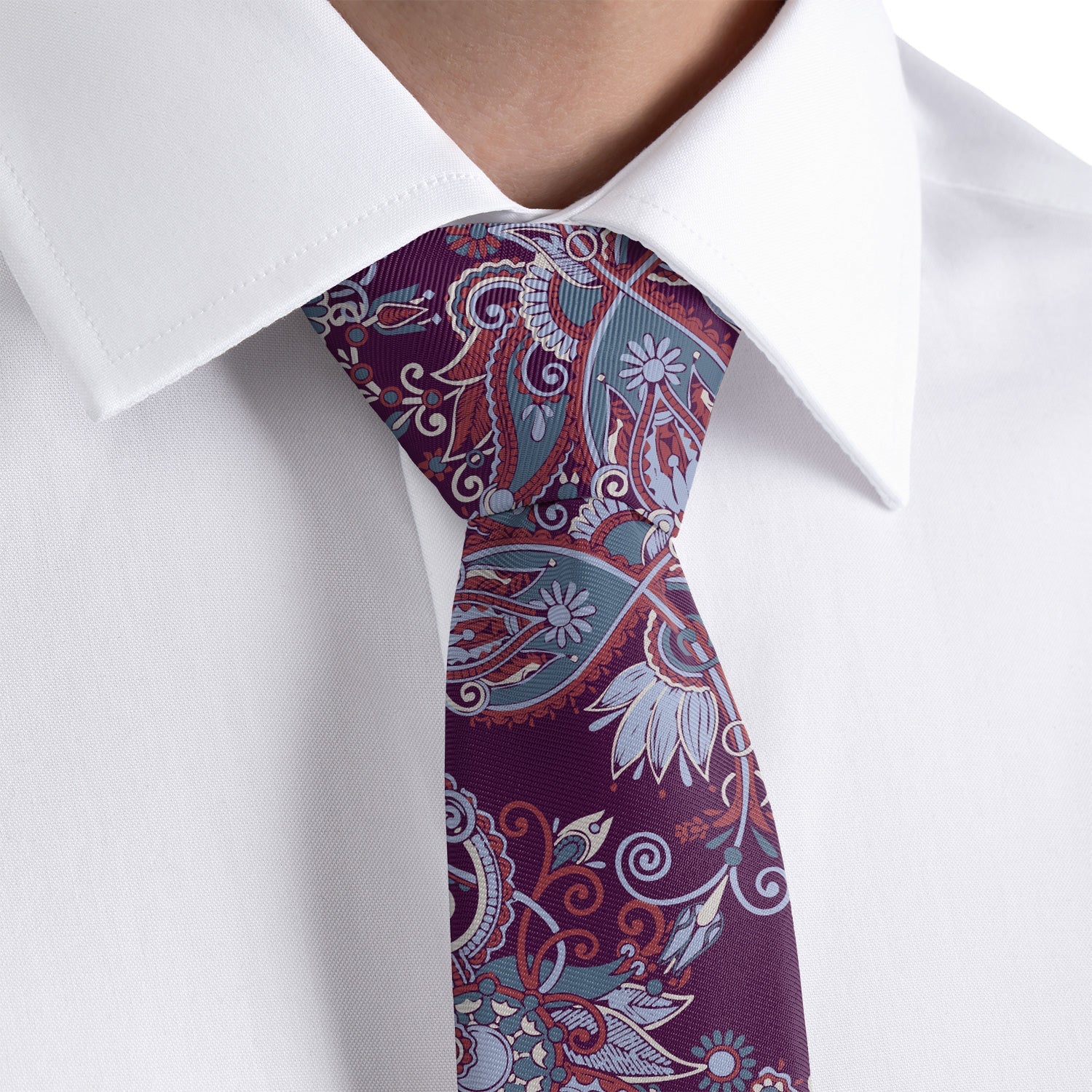 Prestige Paisley Necktie - Rolled - Knotty Tie Co.