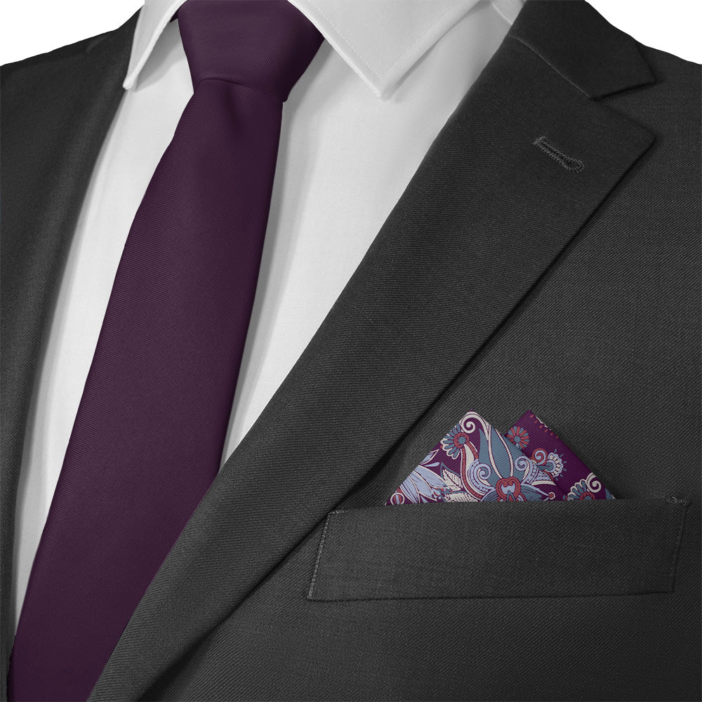 Prestige Paisley Pocket Square - Matching Necktie- Knotty Tie Co.