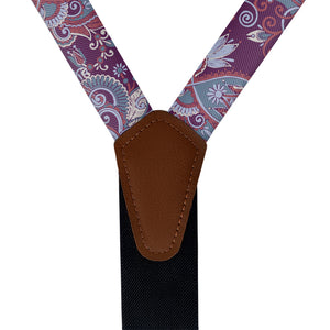 Prestige Paisley Suspenders - Vegan Leather Y-Back - Knotty Tie Co.