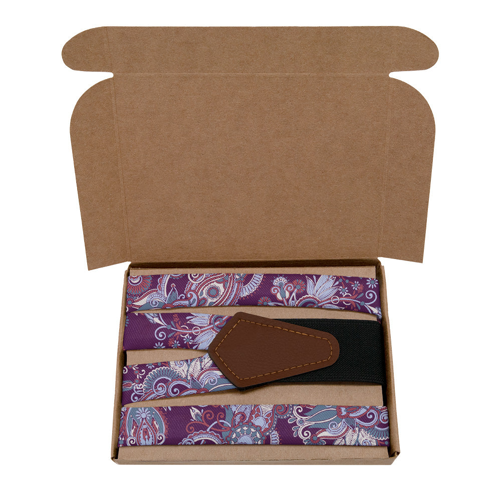 Prestige Paisley Suspenders - Kraft Gift Box Packaging - Knotty Tie Co.