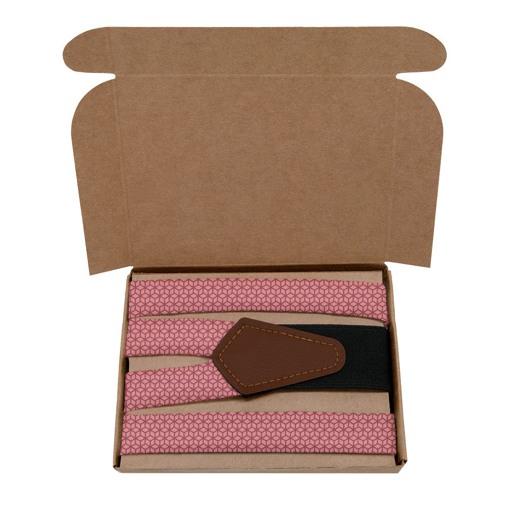 Preston Geometric Suspenders - Kraft Gift Box Packaging - Knotty Tie Co.