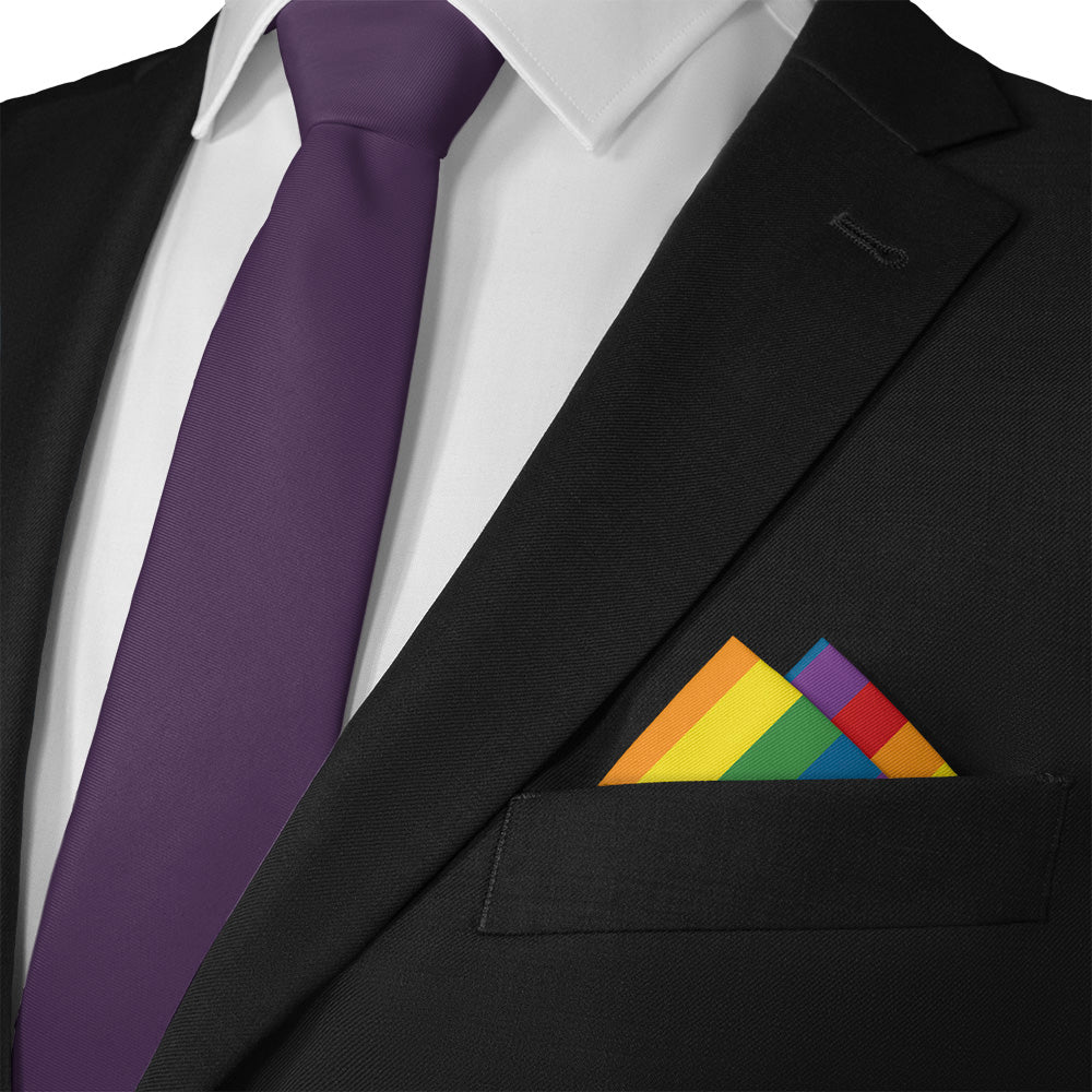 Pride Flag Pocket Square - Matching Necktie- Knotty Tie Co.