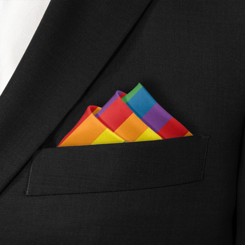 Pride Flag Pocket Square - Stairs Fold - Knotty Tie Co.