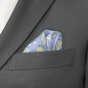 Protea Floral Pocket Square - Wave Fold - Knotty Tie Co.