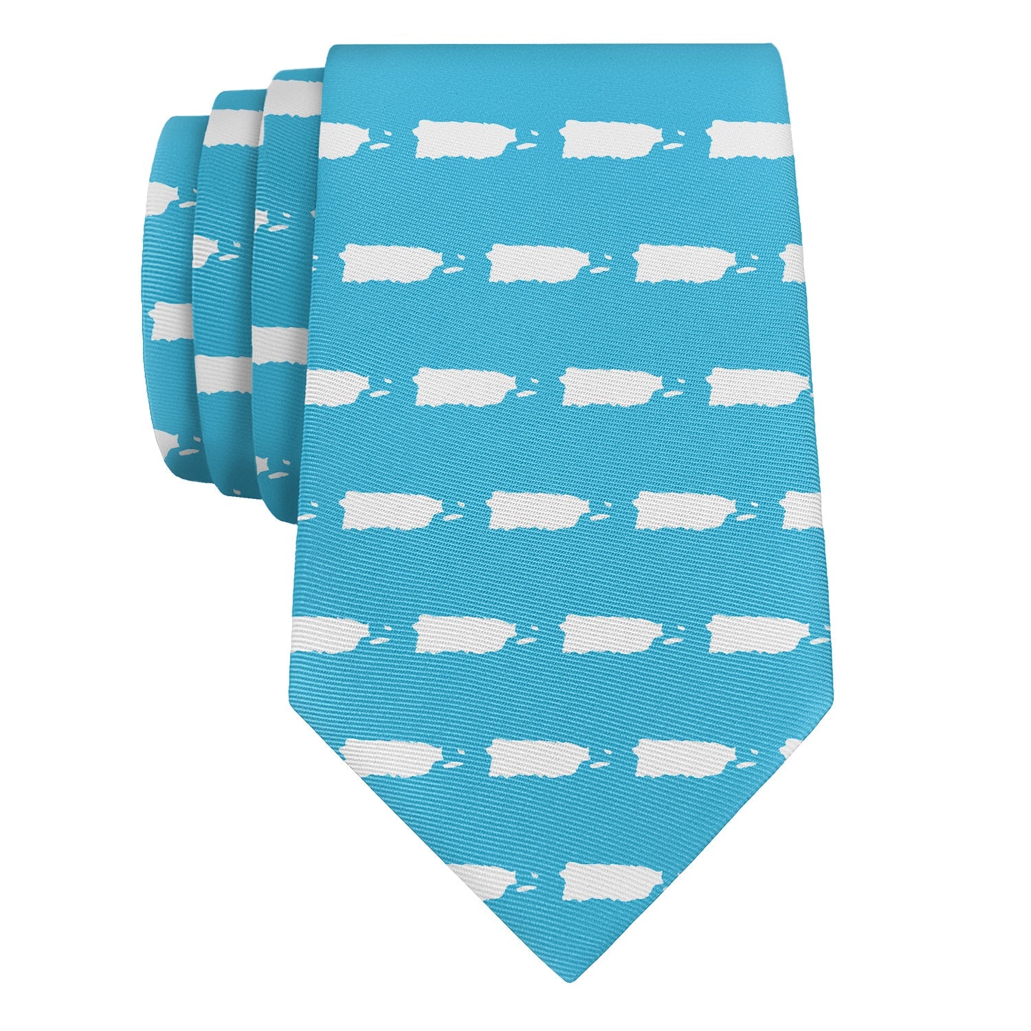 Puerto Rico Outline Necktie - Rolled - Knotty Tie Co.