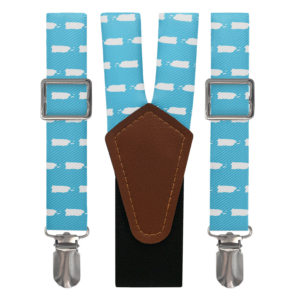 Puerto Rico Outline Suspenders - Main View - Knotty Tie Co.