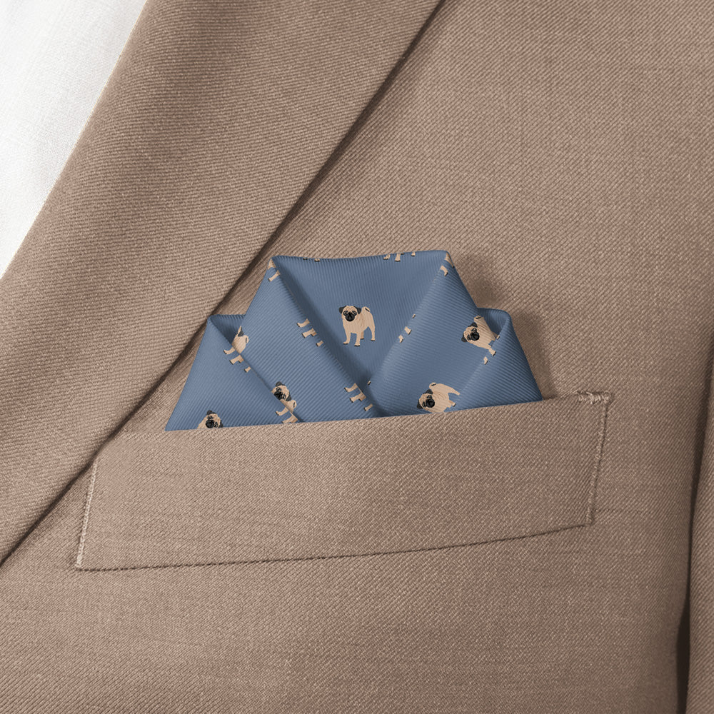 Pug Pocket Square - Scalloped Fold - Knotty Tie Co.